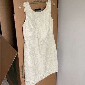 Lilly Pulitzer White Silver Beaded Dress Size 10